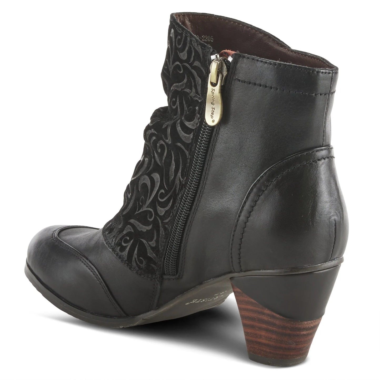 L'Artiste - Belgard Bootie - Black Leather / Embossed Suede