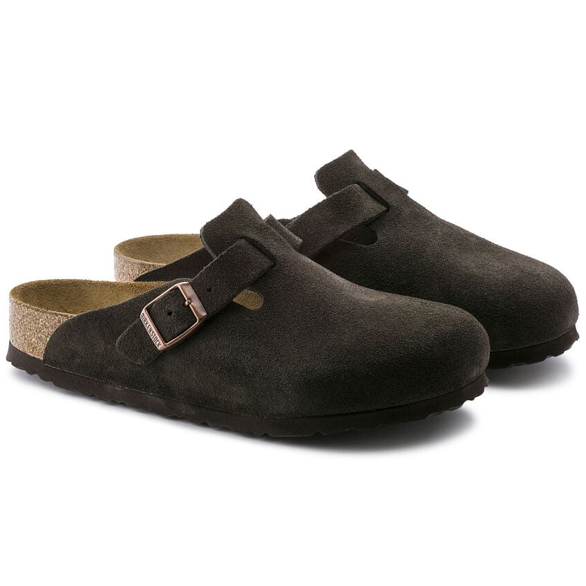 Birkenstock - Boston Soft Footbed - Mocha Suede Leather