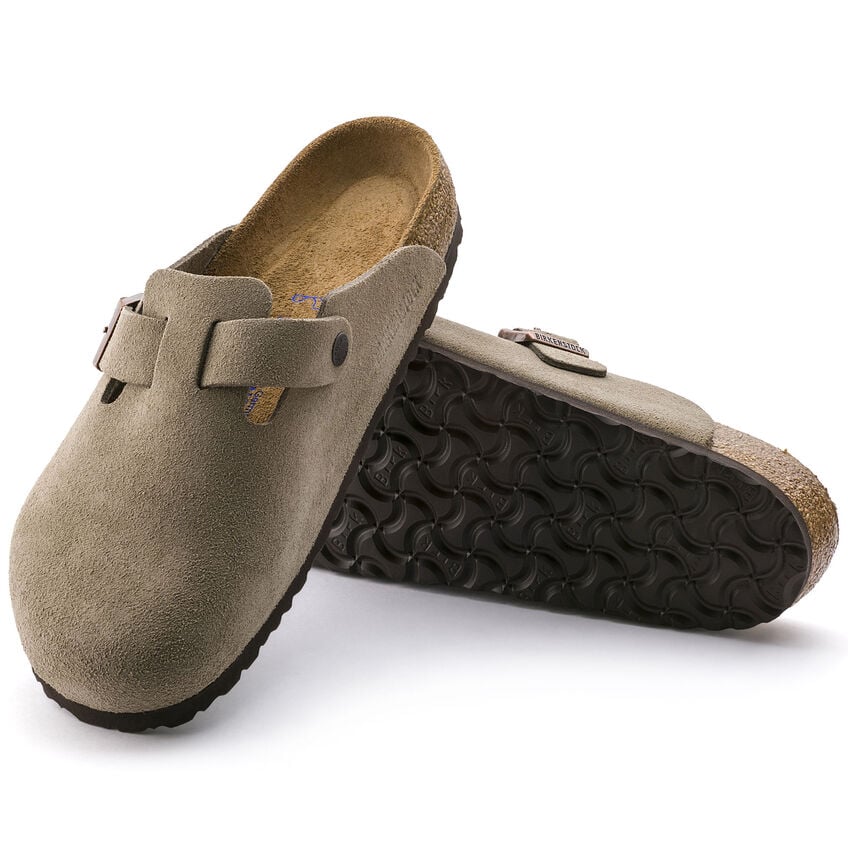 Birkenstock - Boston Soft Footbed - Taupe Suede Leather