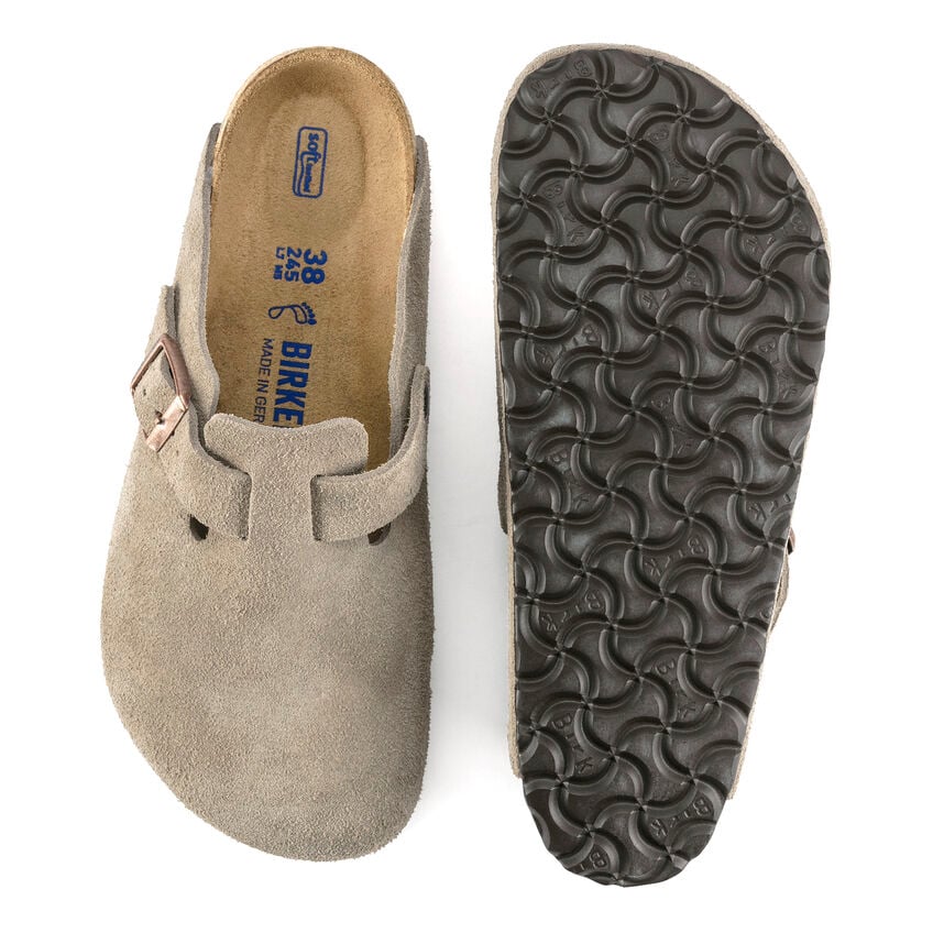 Birkenstock - Boston Soft Footbed - Taupe Suede Leather