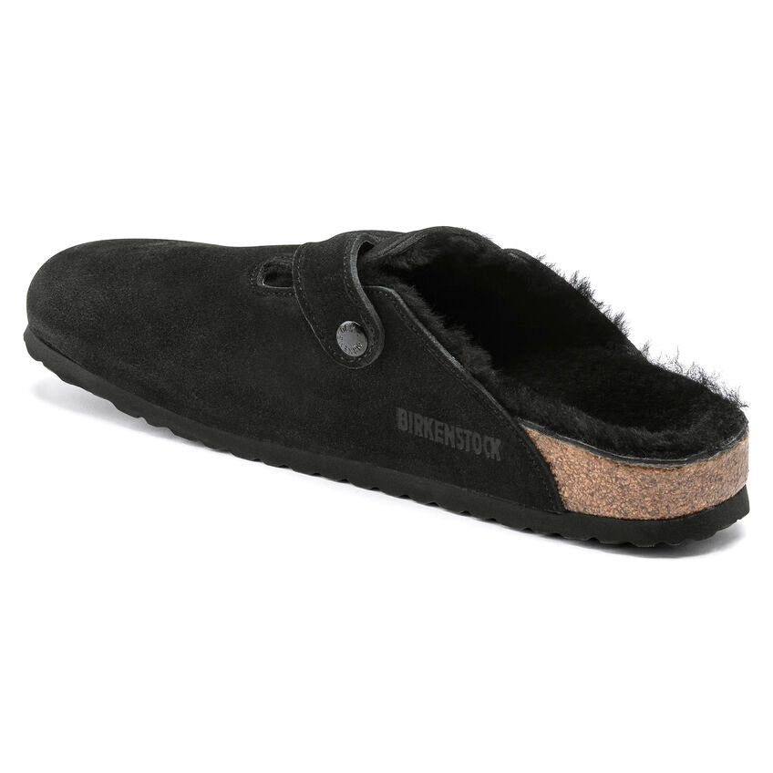 Birkenstock - Boston Shearling - Black Suede Leather