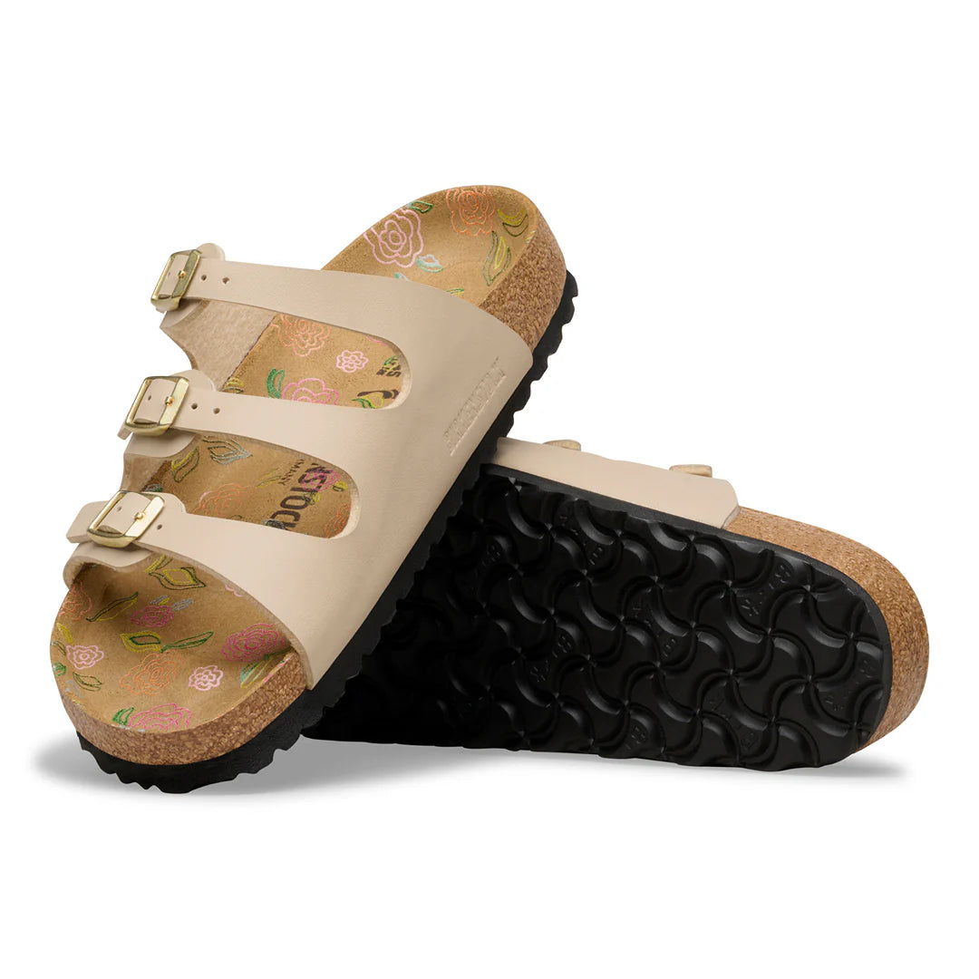 Birkenstock - Florida - Sandcastle / Floral Footbed - Birko-Flor