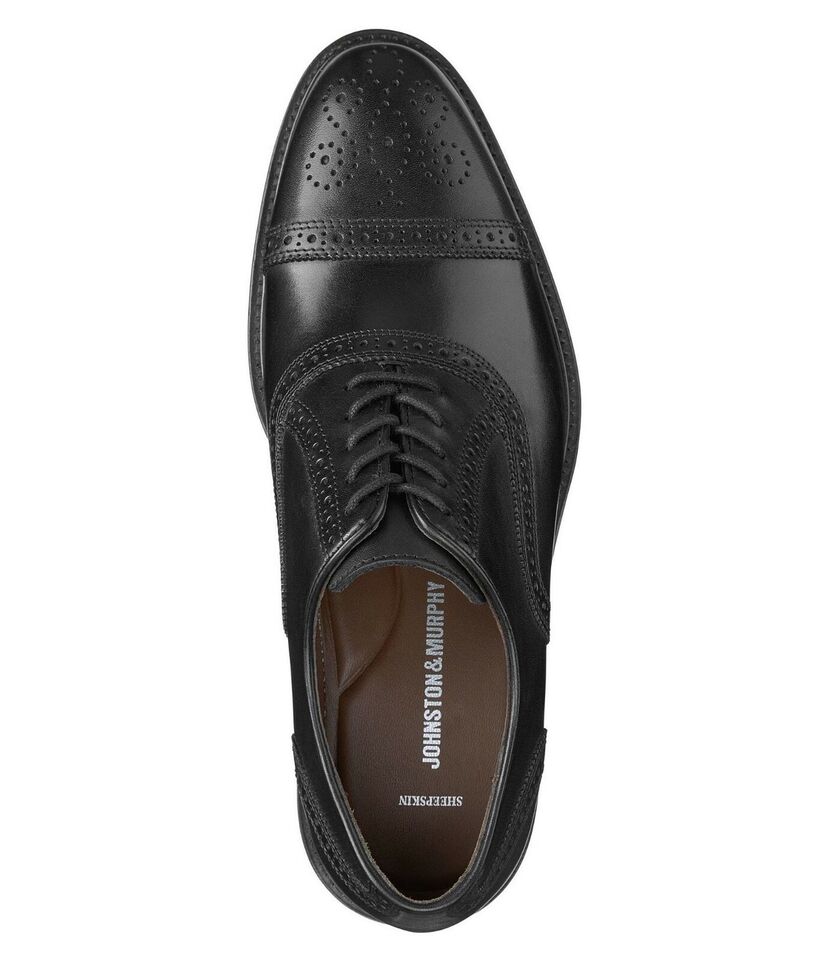 Johnston & Murphy - Daley Brogue Cap Toe Oxford - Black