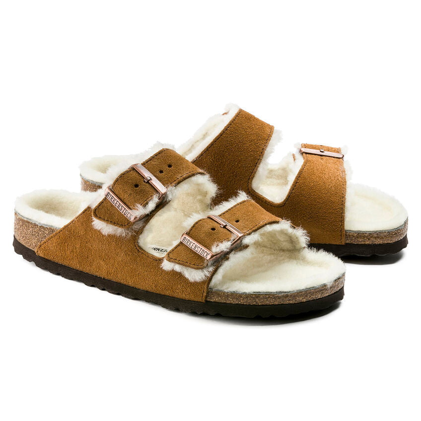Birkenstock - Arizona Shearling - Mink Suede Leather