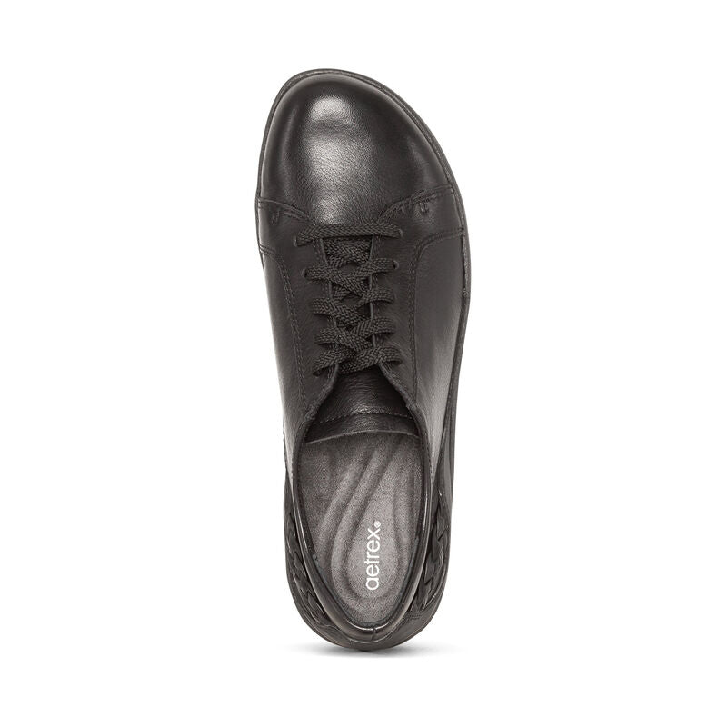 Aetrex - Dana - Lace Up Oxford - Black Leather