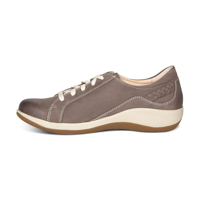 Aetrex - Dana - Lace Up Oxford - Warm Grey Nubuck Leather