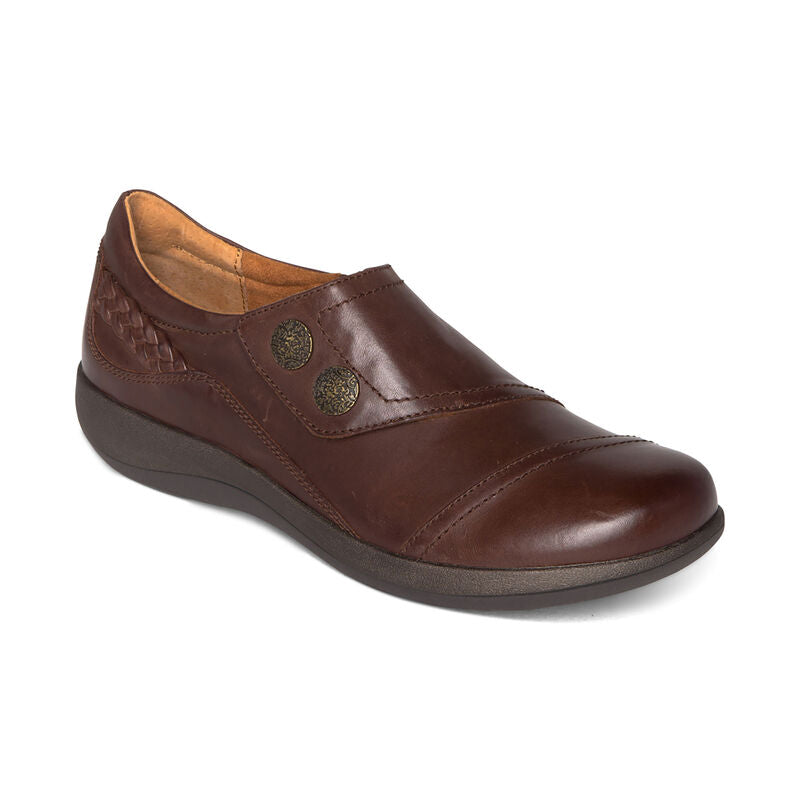 Aetrex - Karina Monk Strap - Brown Leather