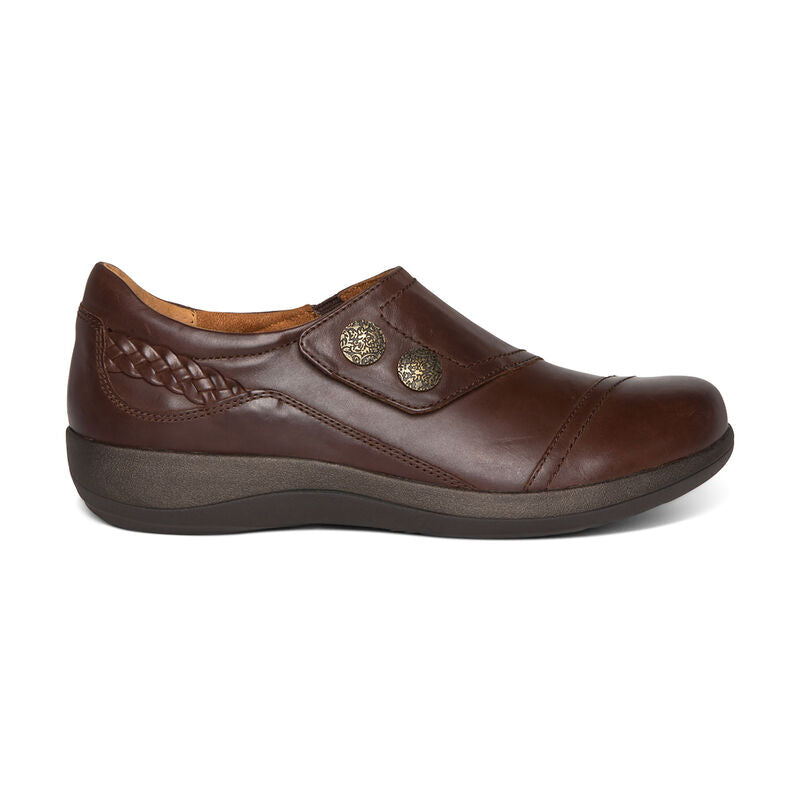Aetrex - Karina Monk Strap - Brown Leather