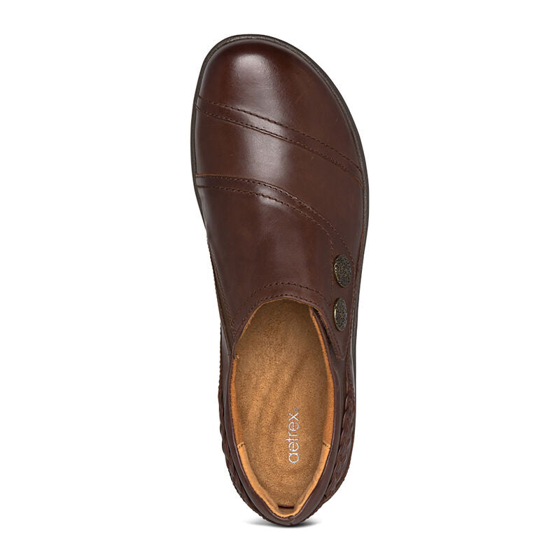 Aetrex - Karina Monk Strap - Brown Leather