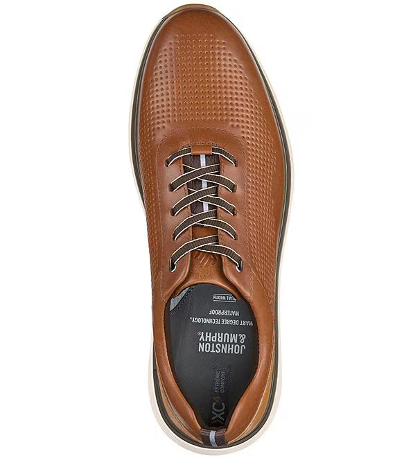 Johnston & Murphy - XC4 Prentiss 2 - Embossed U-Throat - Tan Waterproof Full Grain Leather