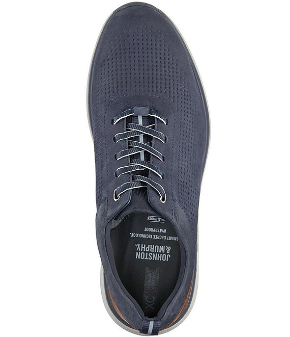 Johnston & Murphy - XC4 Prentiss 2 - Embossed U-Throat - Navy Waterproof Tumbled Nubuck