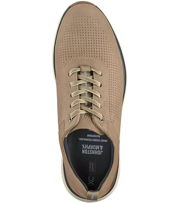 Johnston & Murphy - XC4 Prentiss 2 - Embossed U-Throat - Taupe Waterproof Tumbled Nubuck