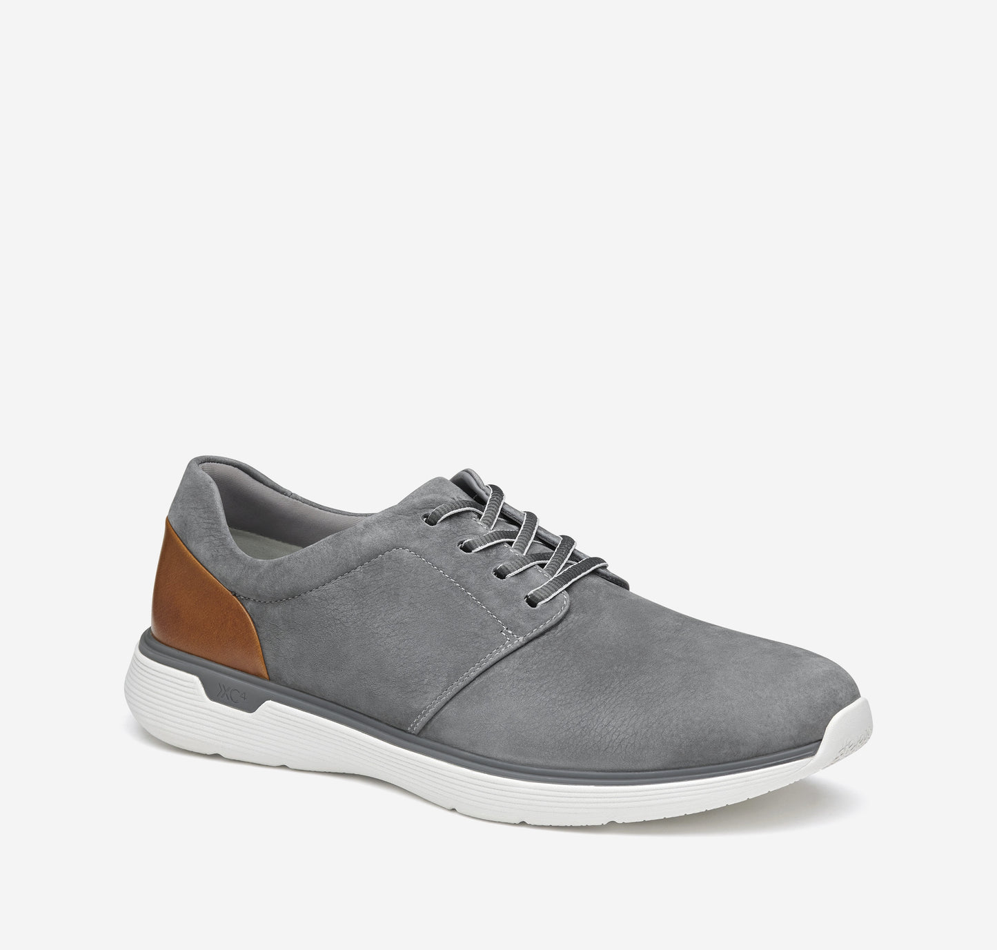 Johnston & Murphy - XC4 Prentiss 2 Plain Toe - Gray Waterproof Tumbled Nubuck