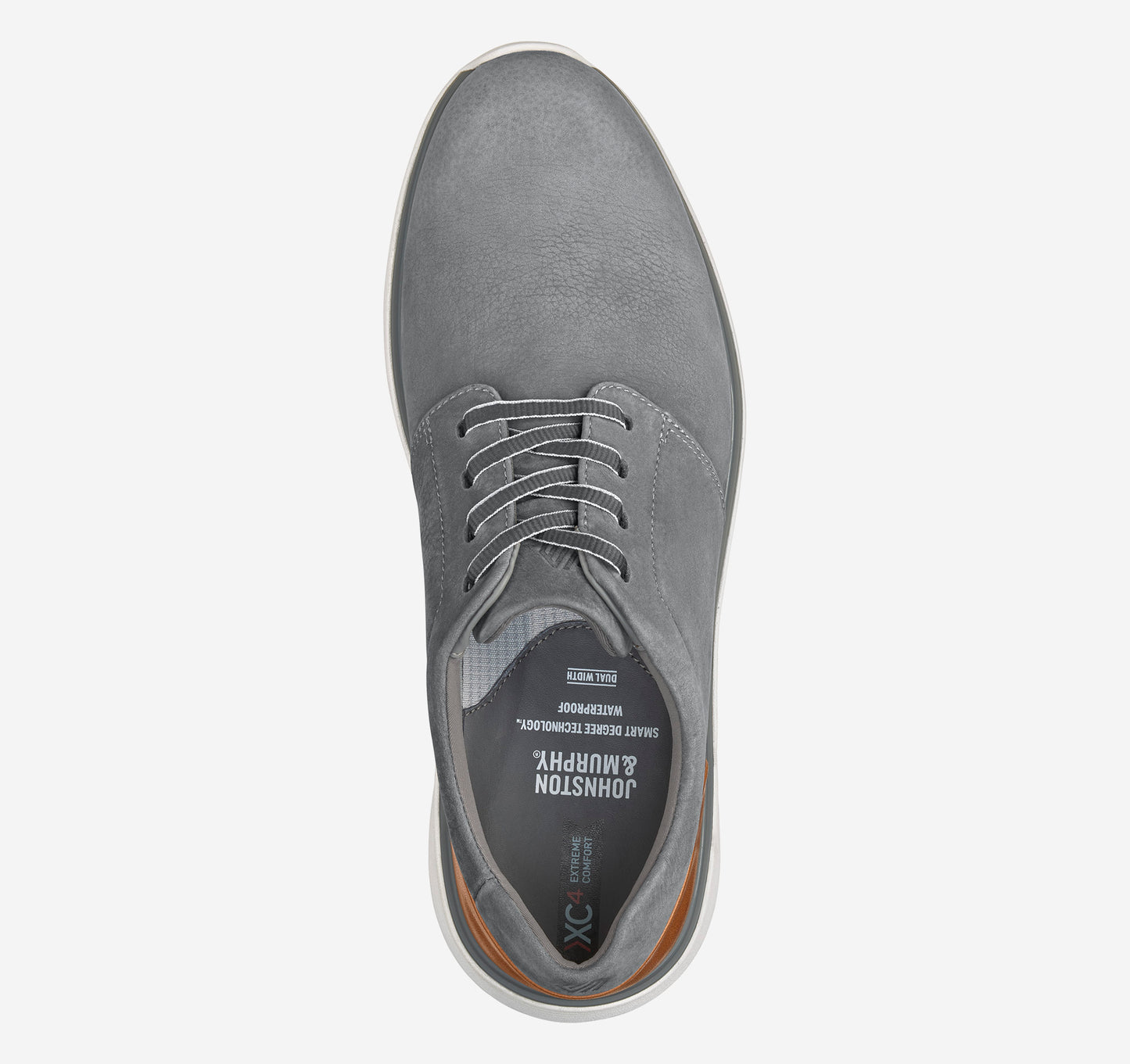 Johnston & Murphy - XC4 Prentiss 2 Plain Toe - Gray Waterproof Tumbled Nubuck