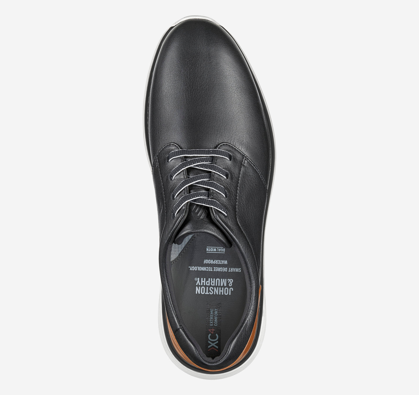 Johnston & Murphy - XC4 Prentiss 2 Plain Toe - Black Waterproof Full Grain