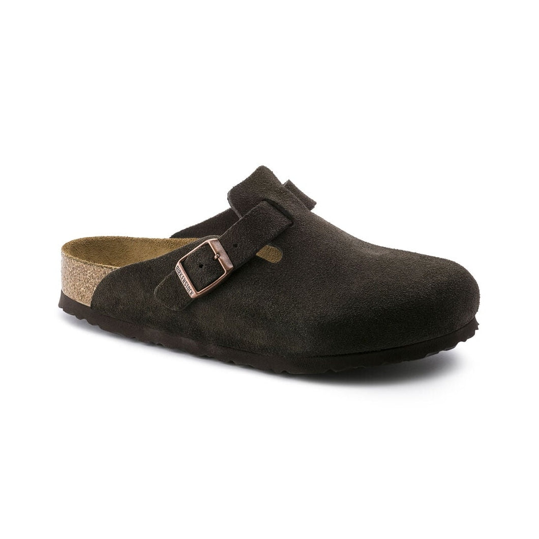 Birkenstock - Boston Soft Footbed - Mocha Suede Leather