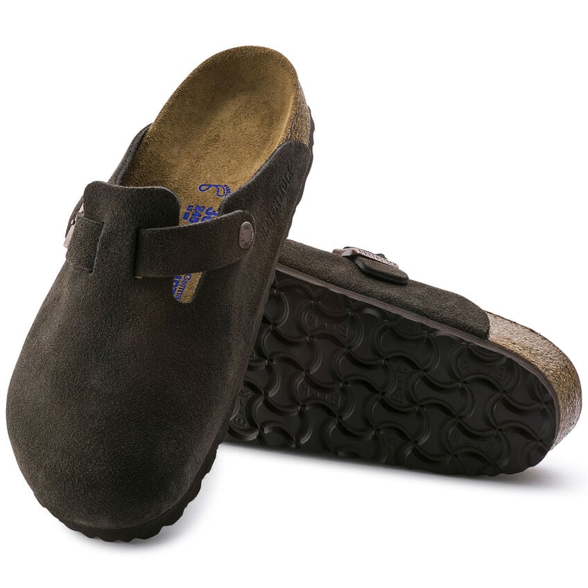 Birkenstock - Boston Soft Footbed - Mocha Suede Leather