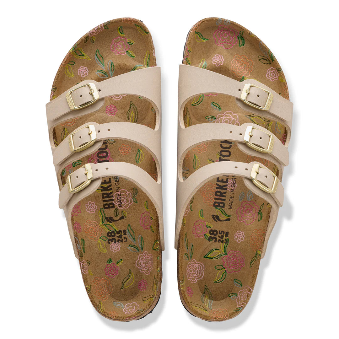 Birkenstock - Florida - Sandcastle / Floral Footbed - Birko-Flor