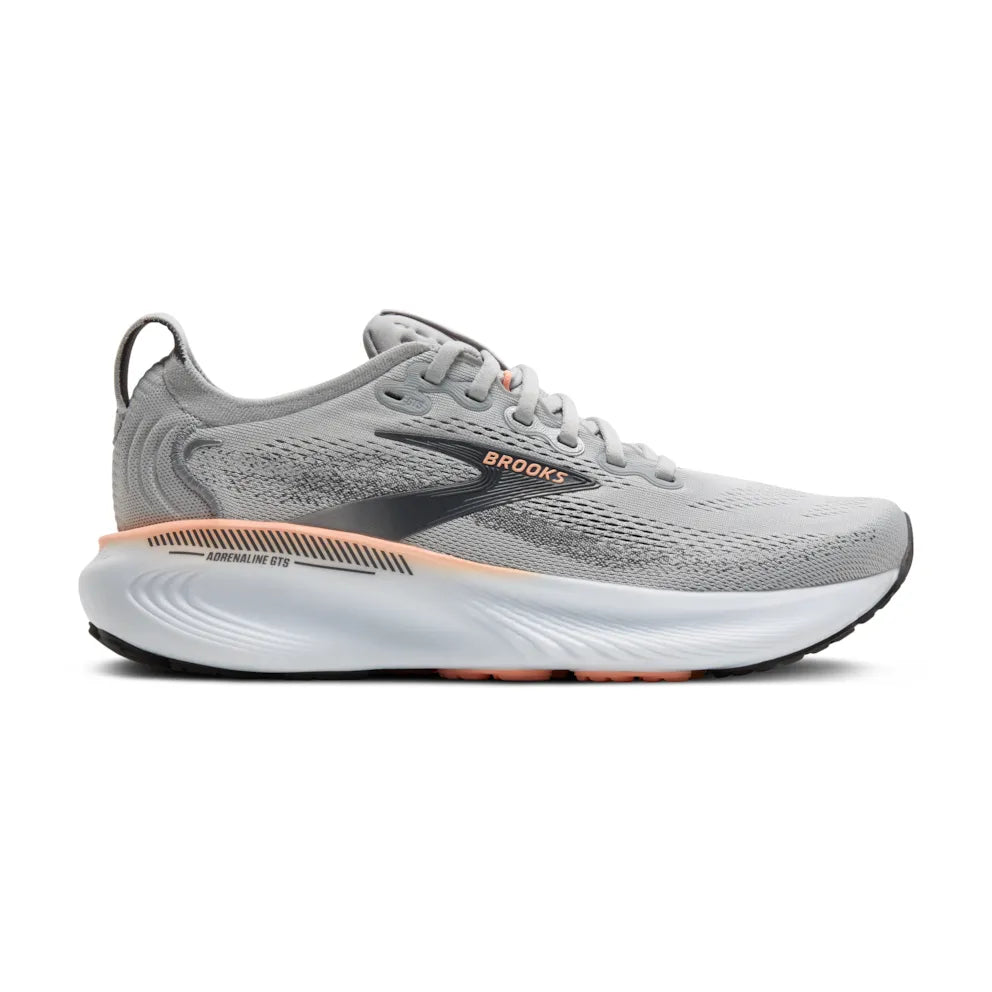 Brooks - Women's Adrenaline GTS 25 - Grey / Blackend Pearl / Coral