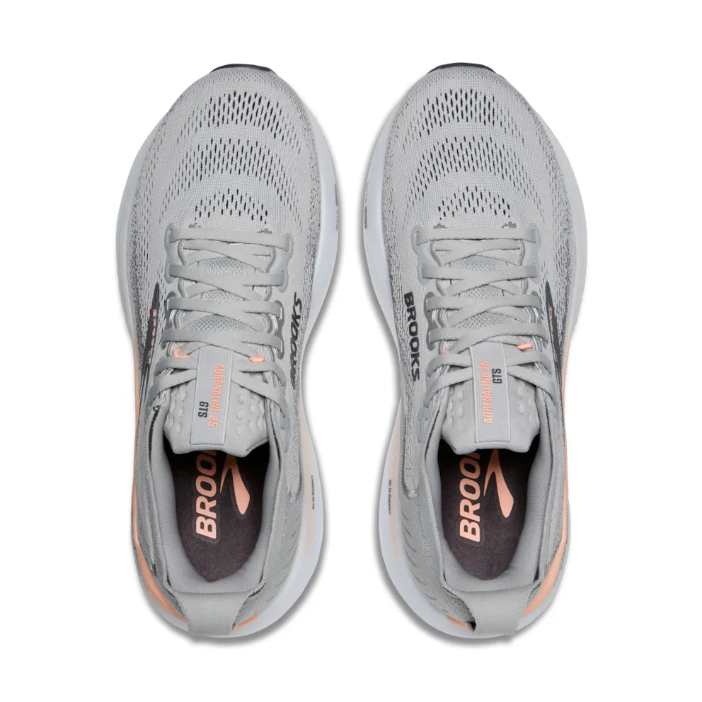 Brooks - Women's Adrenaline GTS 25 - Grey / Blackend Pearl / Coral