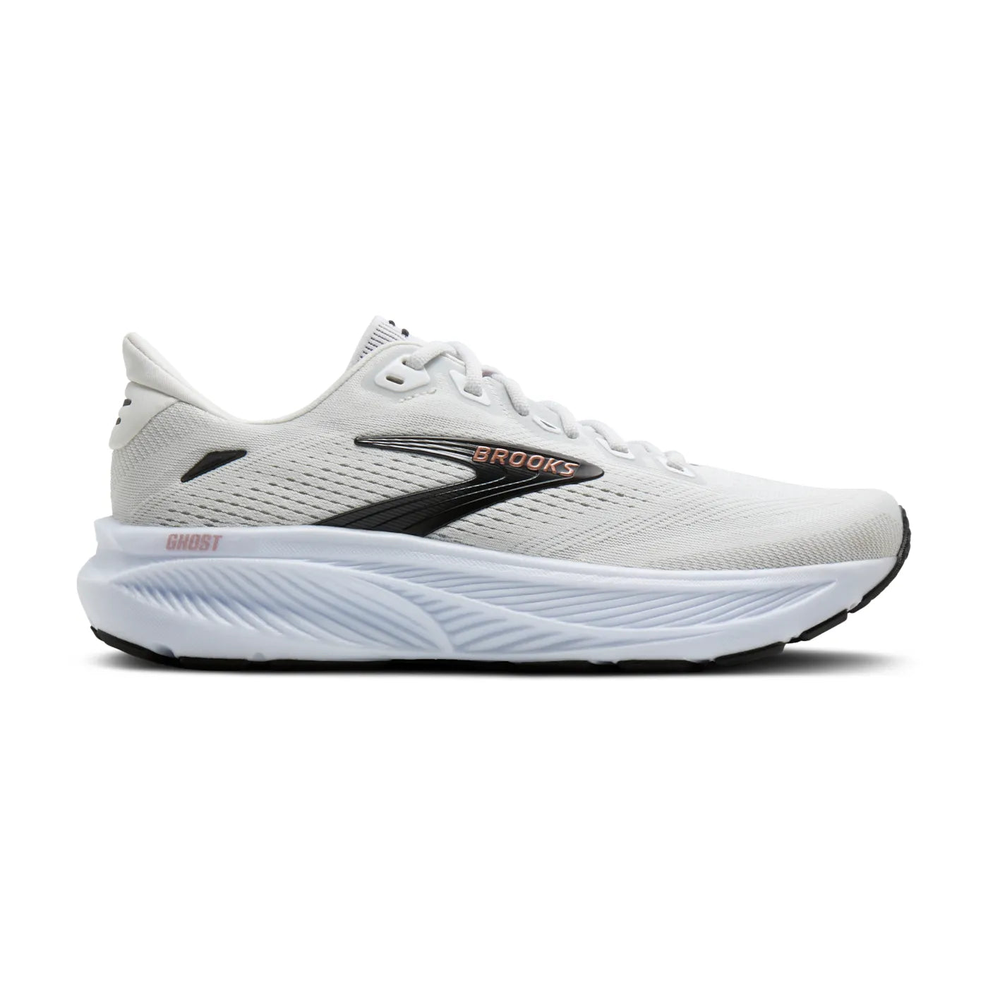 Brooks - Women's Ghost 18 - White / Black / Rose Gold