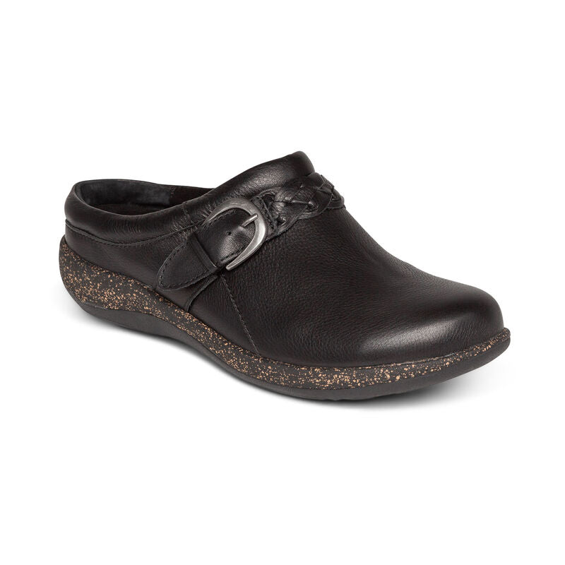 Aetrex - Libby Comfort Clog - Black Leather